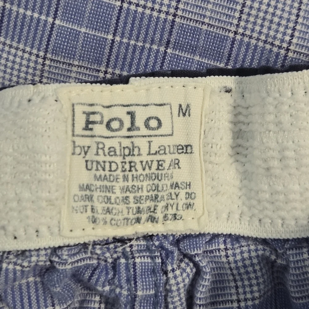 Polo Ralph Lauren Mens Blue Plaid Cotton Straight Leg Pajama Pants Medium